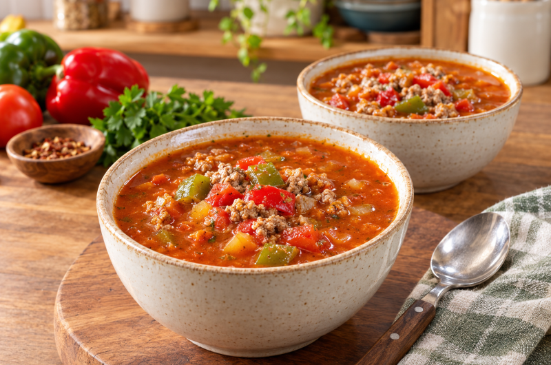 Keto Stuffed Pepper Soup