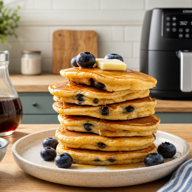 High Protein Blueberry Cottage Cheese Pancakes