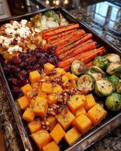Roasted Root Vegetables with Cranberry Honey Glaze 
