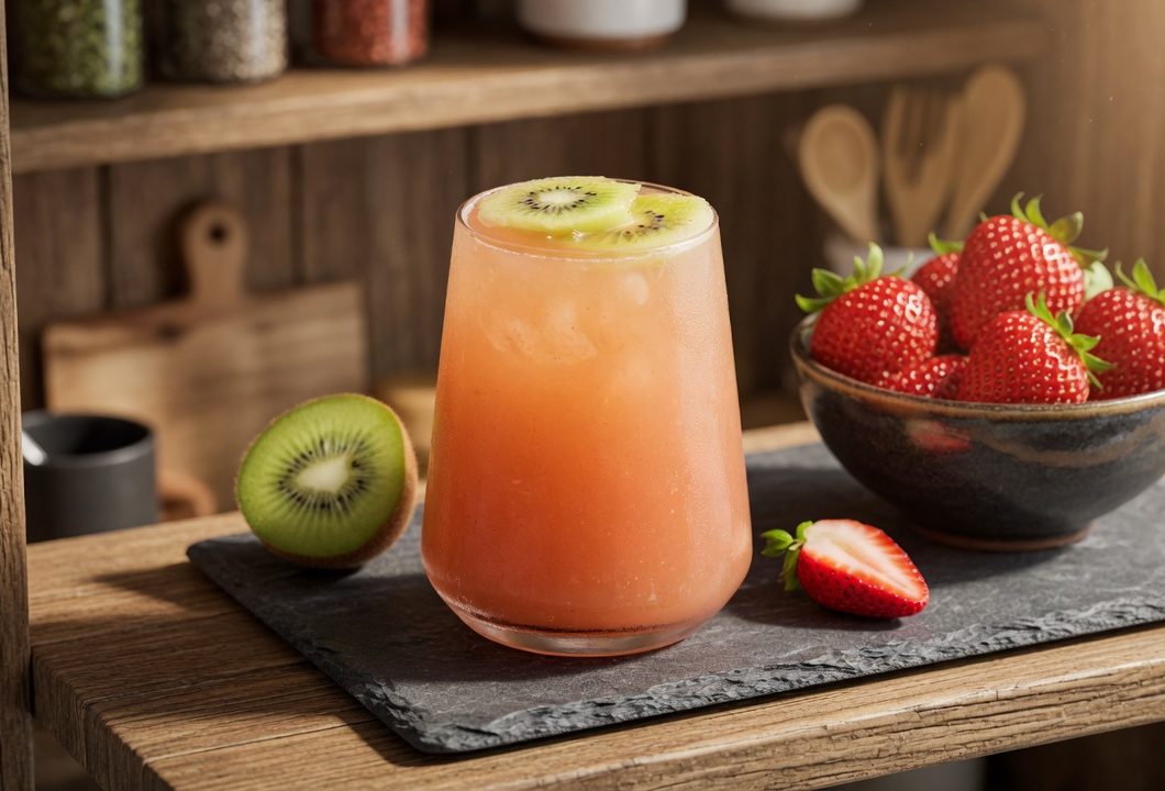 Healthy Strawberry Kiwi Cortisol Cocktail