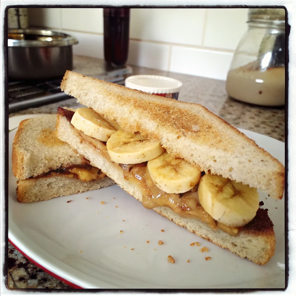 Healthy Grilled Banana Peanut Butter Sandwich