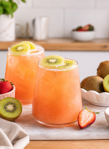 Healthy Strawberry Kiwi Cortisol Cocktail