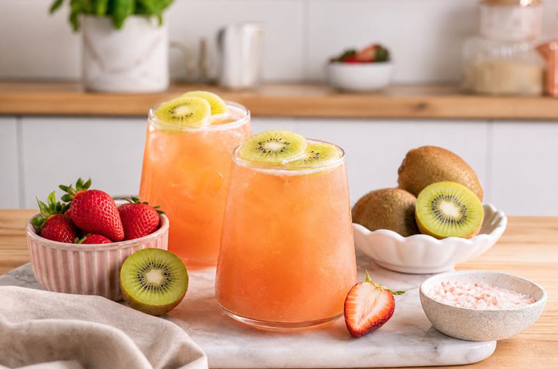 Healthy Strawberry Kiwi Cortisol Cocktail
