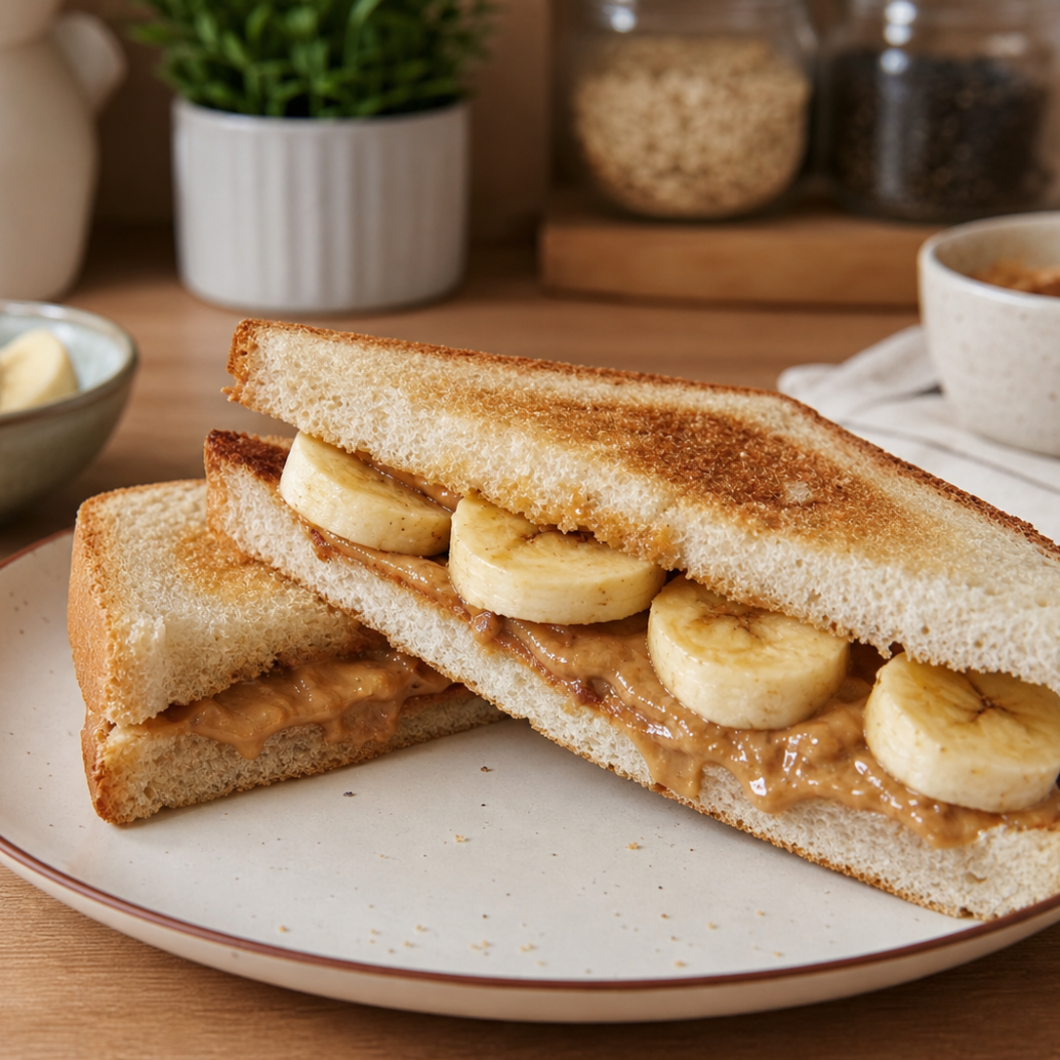 Healthy Grilled Banana Peanut Butter Sandwich