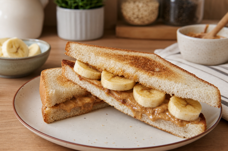 Healthy Grilled Banana Peanut Butter Sandwich