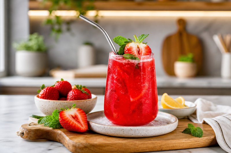 Healthy Fresh Strawberry Juice