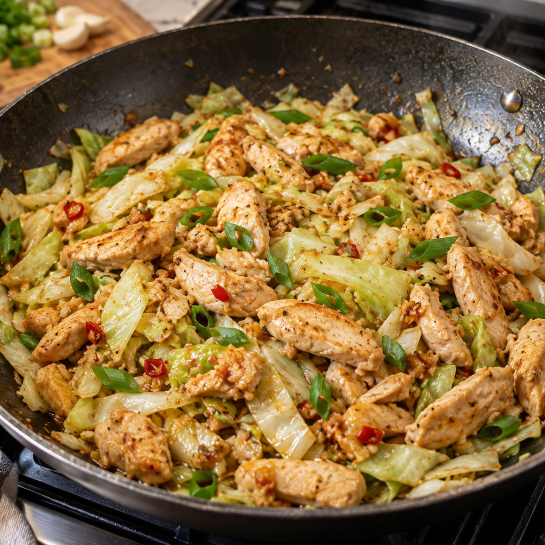 High-Protein Easy Chicken and Cabbage Stir-Fry